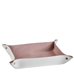 Rectangular Oyster and Ash Rose Leather Vide Poche