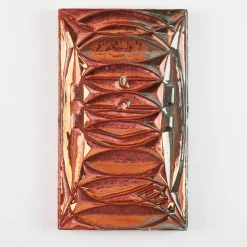 Rectangular Red and Green Luster Decorative Ceramic Tile