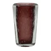 Rectangular Red Glass Vase