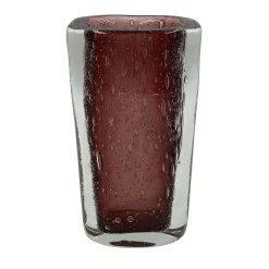 Rectangular Red Glass Vase