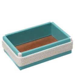 Rectangular Turquoise & White Vide-Poche