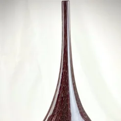Red & White Filigree Murrine Tall Vase