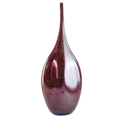 Red & White Filigree Murrine Tall Vase