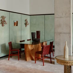 Red & White Filigree Murrine Vase