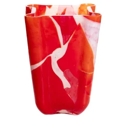 Red Bucket Glass Vase
