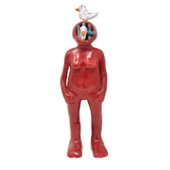 Red Deep-Sea Diver Sculpture