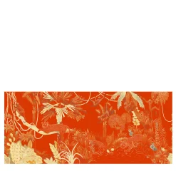 Red Jungle Lounge Polyester Wallcovering Fabric