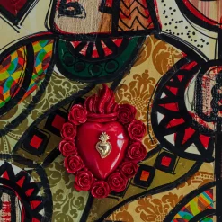 RED ON ME RED ENAMEL CERAMIC HEART