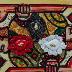 RED ON ME RED ENAMEL CERAMIC HEART