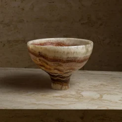 Red Onyx Bowl Centerpiece by Palomba Serafini