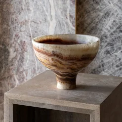 Red Onyx Bowl Centerpiece by Palomba Serafini