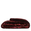Red Velvet & Linen Blanket