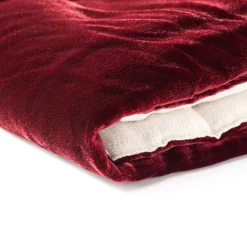 Red Velvet & Linen Blanket