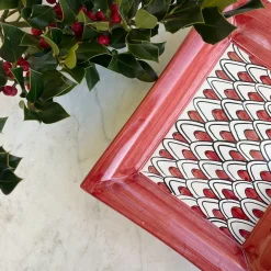 Red with Oval Pattern Vide Poche