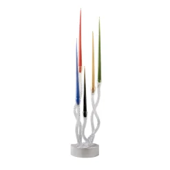 Redentore Clear Murano Glass & Palissandro Marble Candle Holder