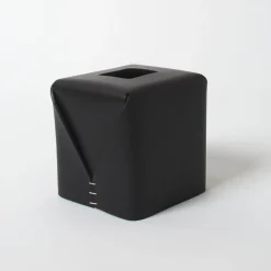 Regular Cubic Black Tissue Box by Oscar Maschera