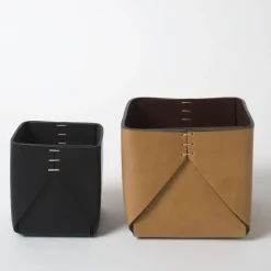 Regular Cubic Khaki Basket by Oscar Maschera