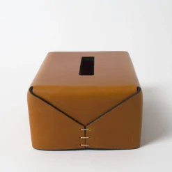 Regular Rectangular-Cut Brown Tissue Box by Oscar Maschera