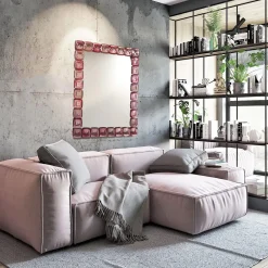 Rettangolo Rubino Murano Glass Wall Mirror