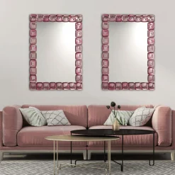 Rettangolo Rubino Murano Glass Wall Mirror