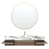 Revival Arabescato Vagli Marble and Wood Bathroom Vanity with Mirror