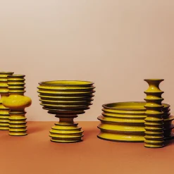 Revolver Yellow and Brown Vase #1 by Christoph Radl