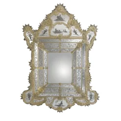 Rex Wall Mirror with Gold Leaf