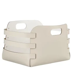 Riga Panna Cotta and White Leather Basket