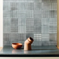 Righe Set of 44 Gray Tiles by Margherita Rui