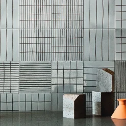 Righe Set of 44 Gray Tiles by Margherita Rui