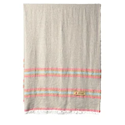 Rigoroso Fringed Polychrome Cashmere & Linen Blanket