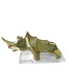 Rino Stilizzato Brass Sculpture