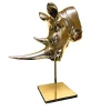 Rinoceronte Head Brushed Brass sculpture