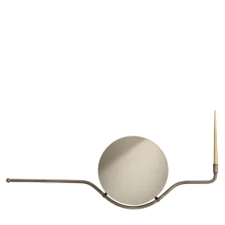 Rising Sun O Brass Finish Wall Mirror