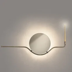 Rising Sun O Brass Finish Wall Mirror