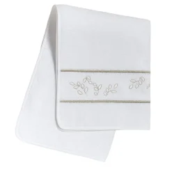 Roma White & Silver Olive Hand Towel