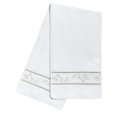 Roma White & Silver Olive Bath Towel