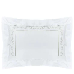 Roma White & Silver Olive US King Sham