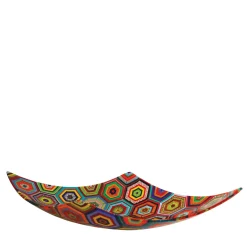 Rombo Hexagon Polychrome Murano Glass Centerpiece Bowl