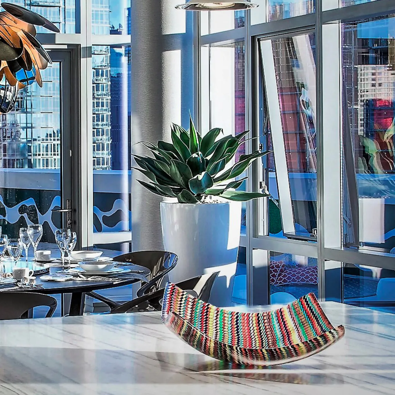 Rombo Multicolor Murano Glass Centerpiece by Andrea Orso