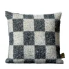 Ronce Square Checkered Black & White Mohair Cushion