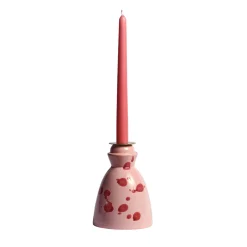 Rose Ceramic Candlestick with 4 Scented Candles
