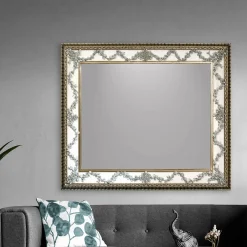 Rosetta Frame Mirror with Porcelain Garland