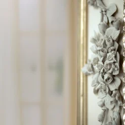 Rosetta Frame Mirror with Porcelain Garland