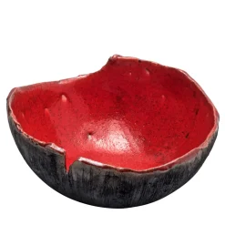 Rosso Di Sera Red Ceramic Decorative Bowl by Nino Basso #1