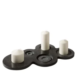Round Black Candle Holder by Fabio Fazio