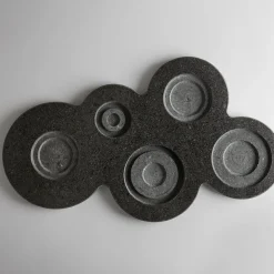 Round Black Candle Holder by Fabio Fazio