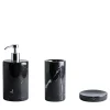Round Black Marquina Marble Bathroom Set
