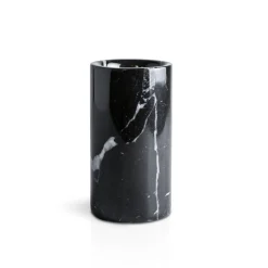 Round Black Marquina Marble Bathroom Set