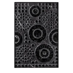 Round Black Marquinia Marble Decorative Panel